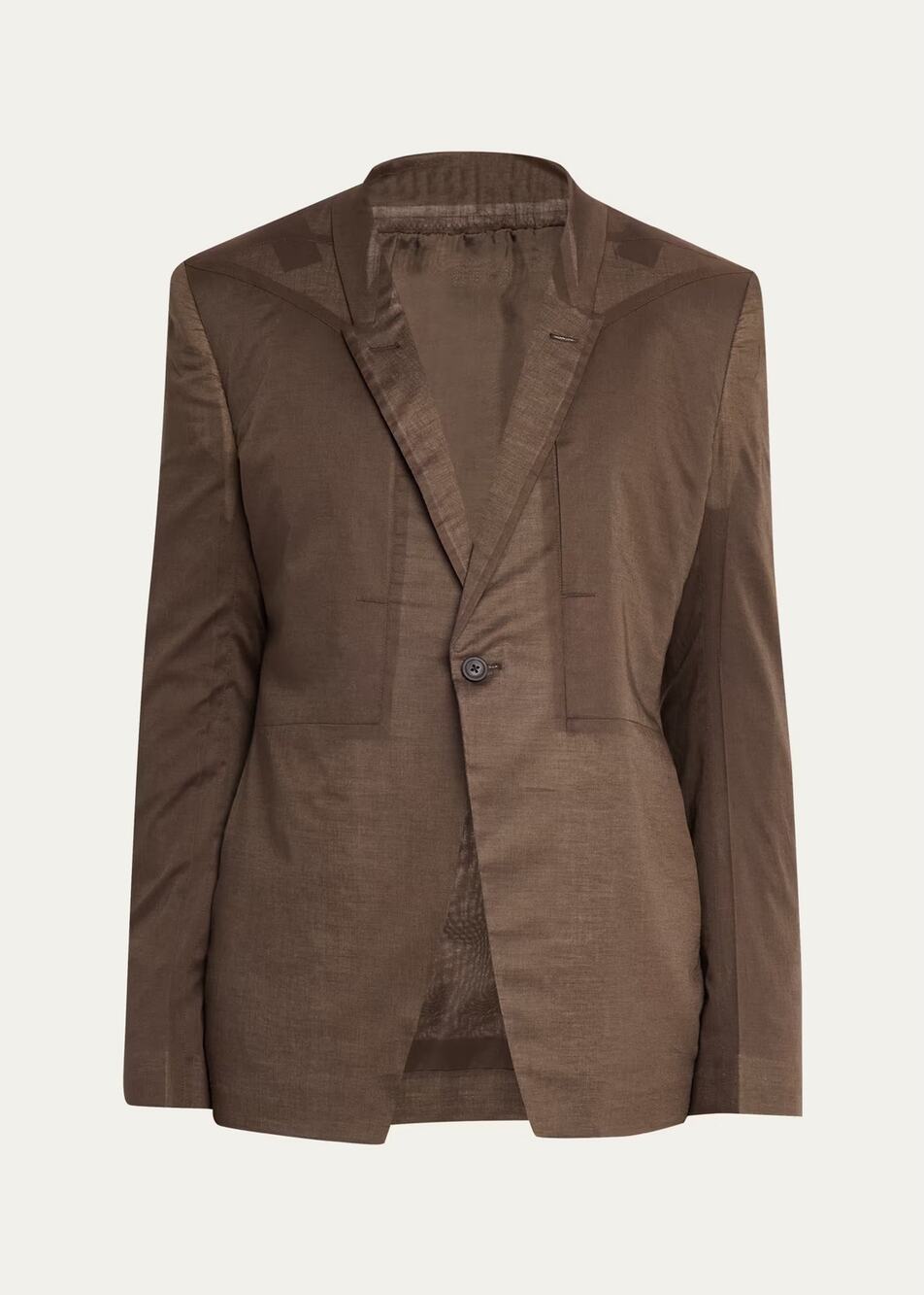 $3075 Rick Owens Temple Fogpocket Soft Soft Blazer Dark Dust